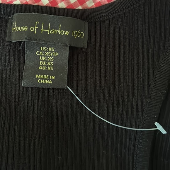 NEW House of Harlow 1960 Black Ribbed Midriff Cutout Bodycon Midi Dress - XS - Picture 13 of 15